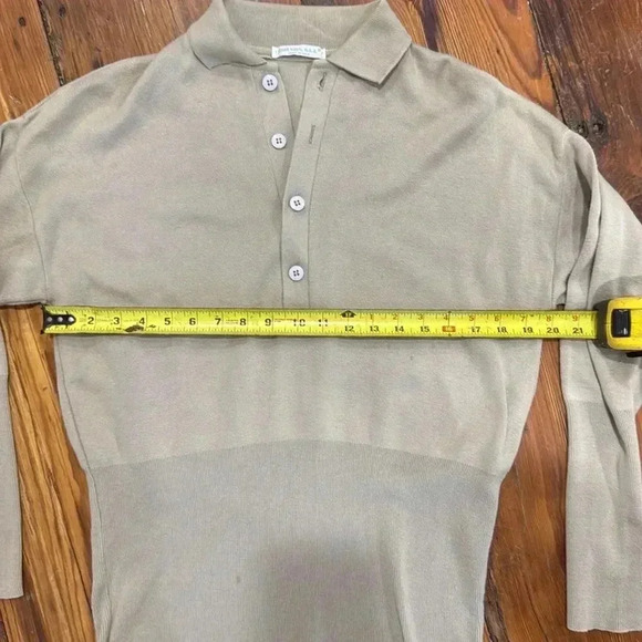 Joan Vass USA tan cream 100% cotton sweater and skirt set size small/medium - Picture 7 of 9